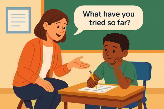 teacher one-on-one helping student