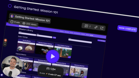 View of the complete library of training resources available to teachers on Mission.io.