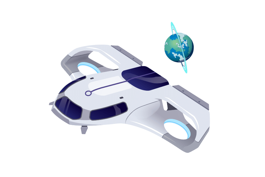 Spaceship and Planet