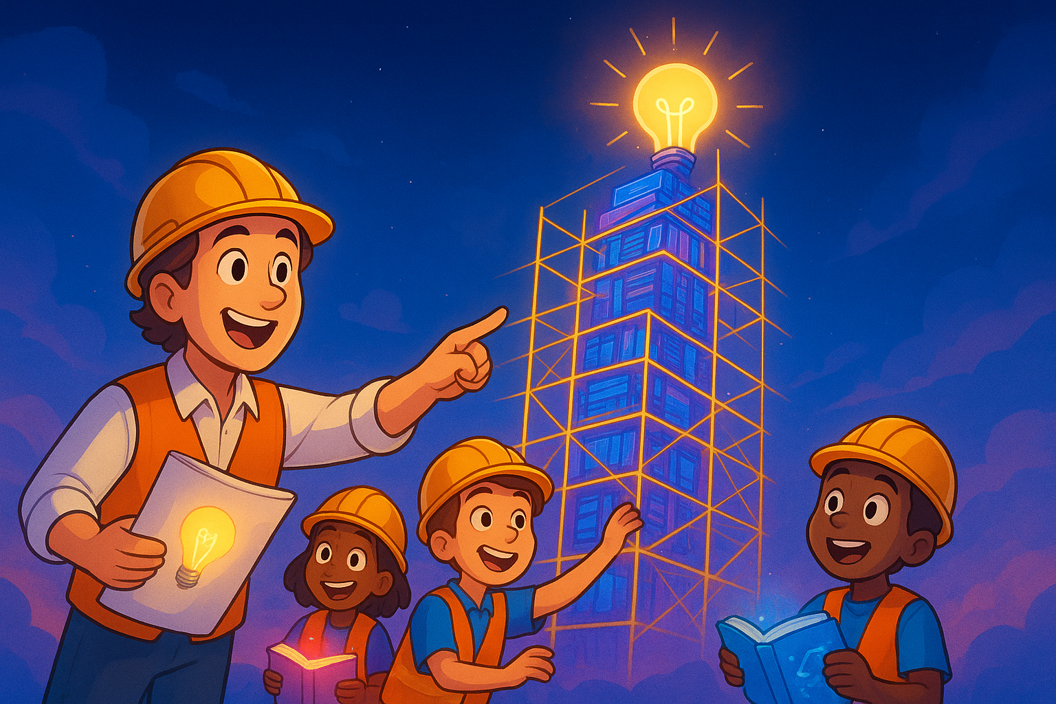 Students work to understand a subject by engaging in effective scaffolding.